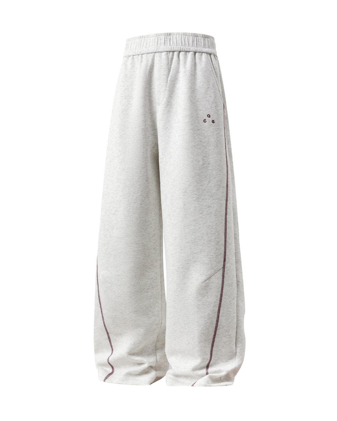 Heavyweight Color-blocked With Contrast Stitching Casual Pants In White