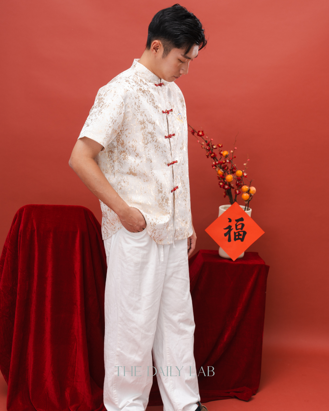 Cloud Embroidery Tang Shirt