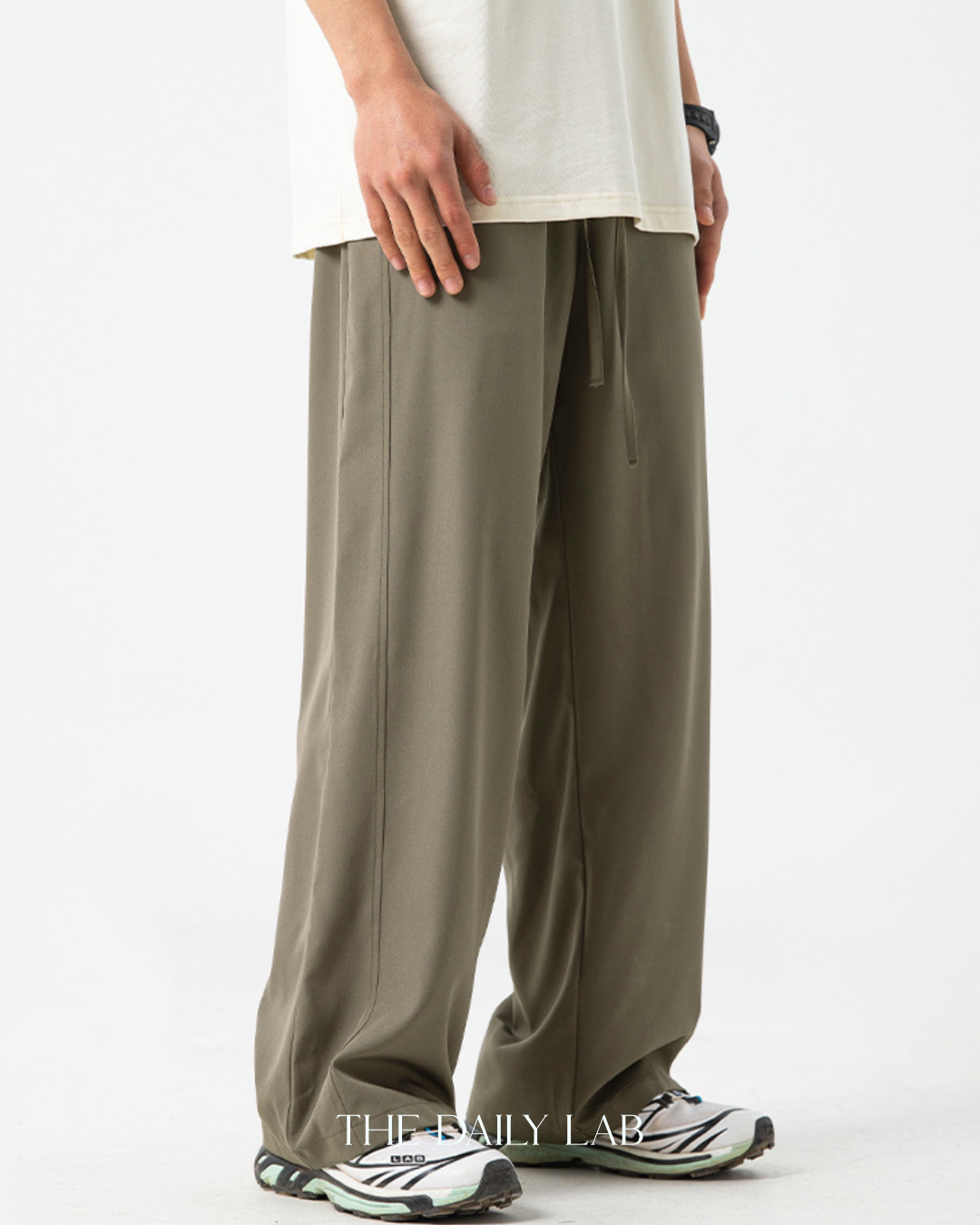 Pocketed Wide Straight Pants in Green