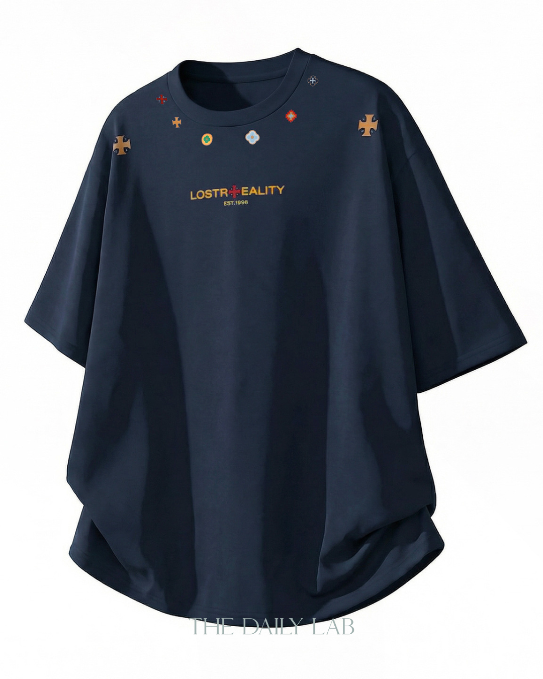 Lost Reality Oversized Tee in Navy