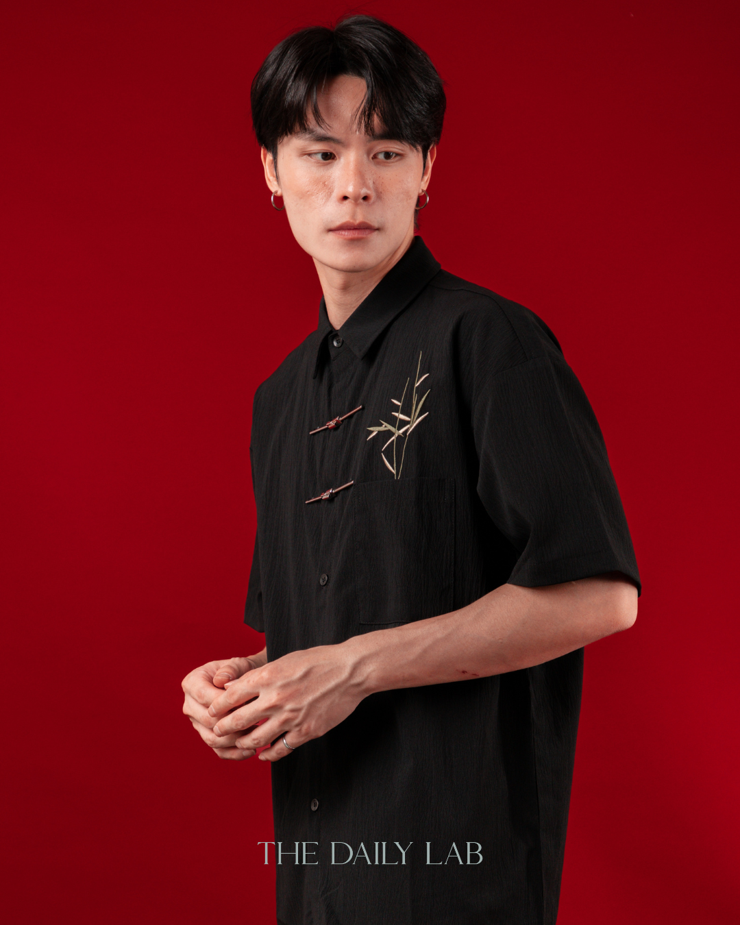 Bamboo Stitch Tang Shirt in Black