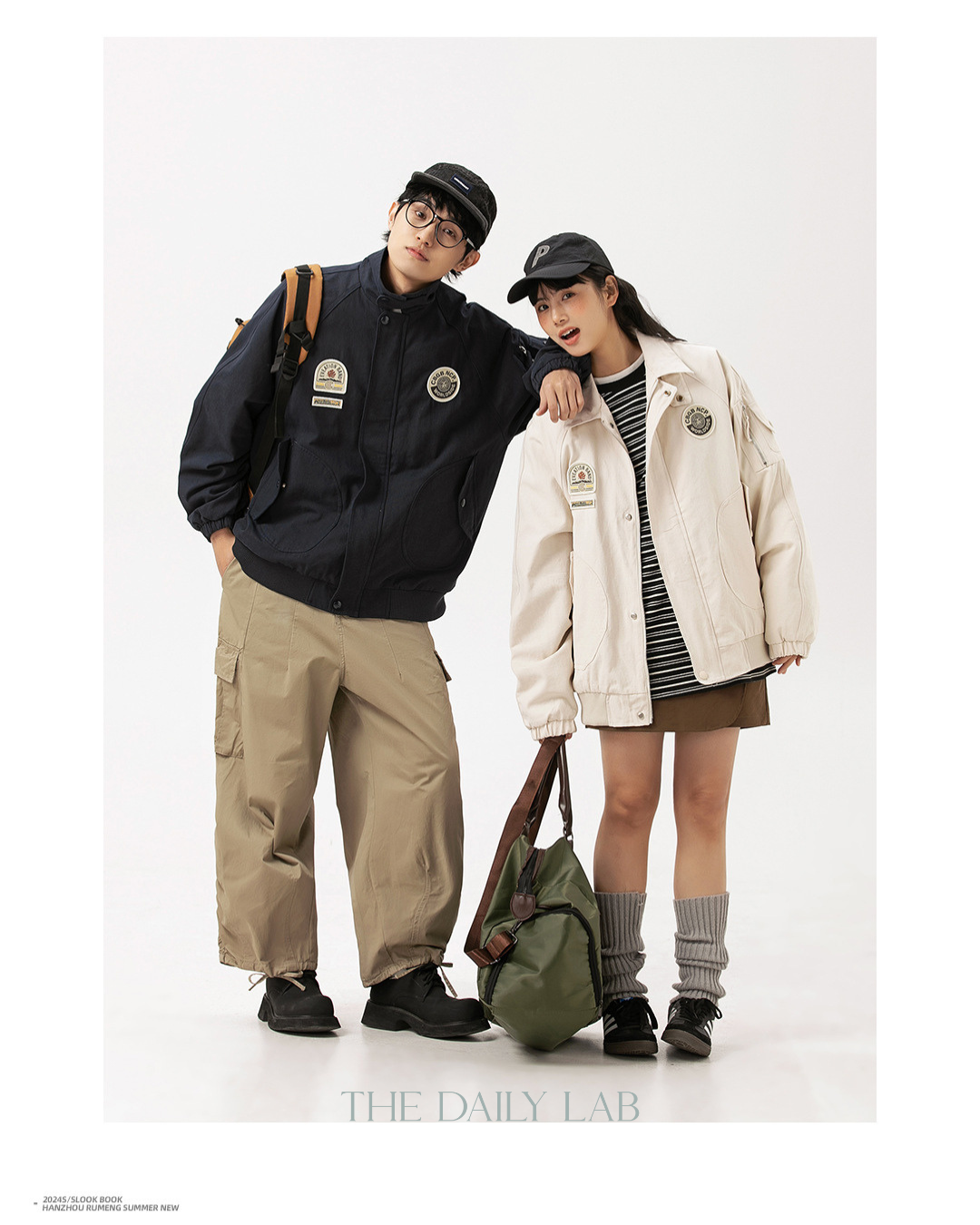 American Retro Badge Collared Bomber Jacket In Red