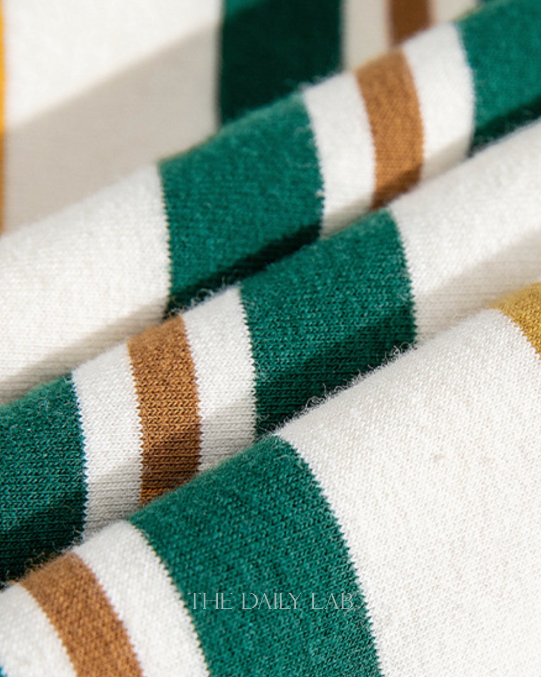 Retro Oversized Striped Line Tee in Green