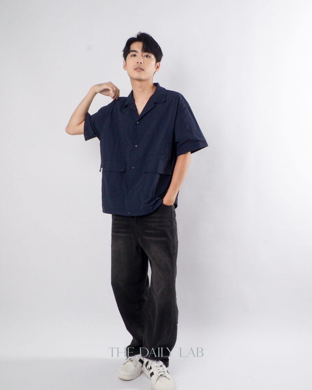 Solid Color Tech Shirt in Navy