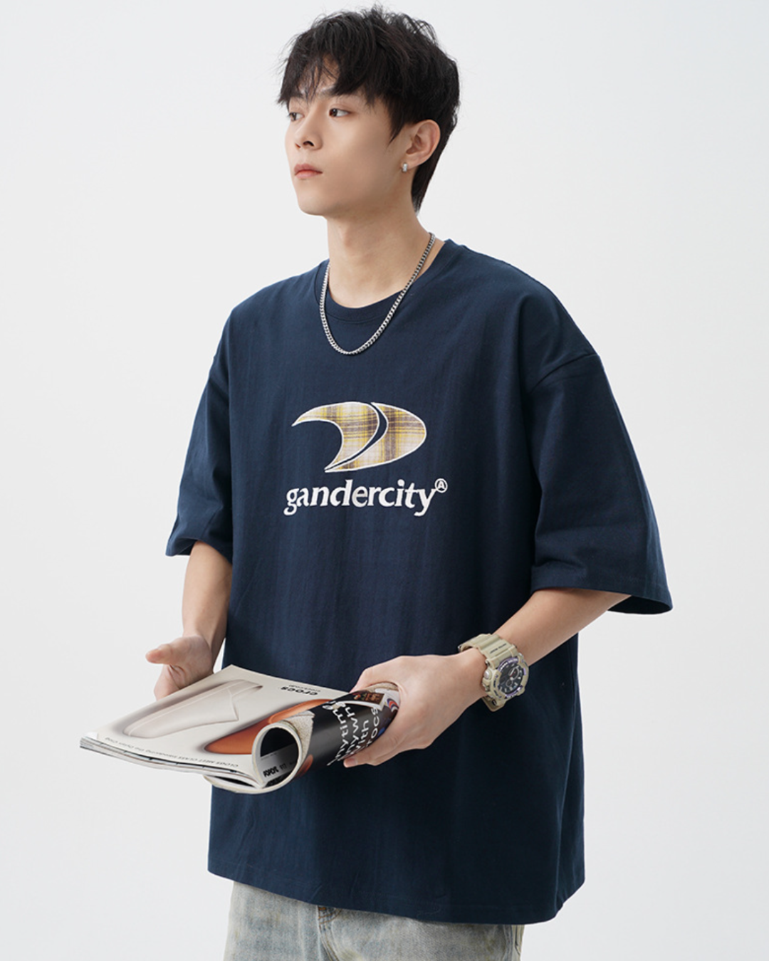 Gander Cotton Tee in Navy (In-Stock)