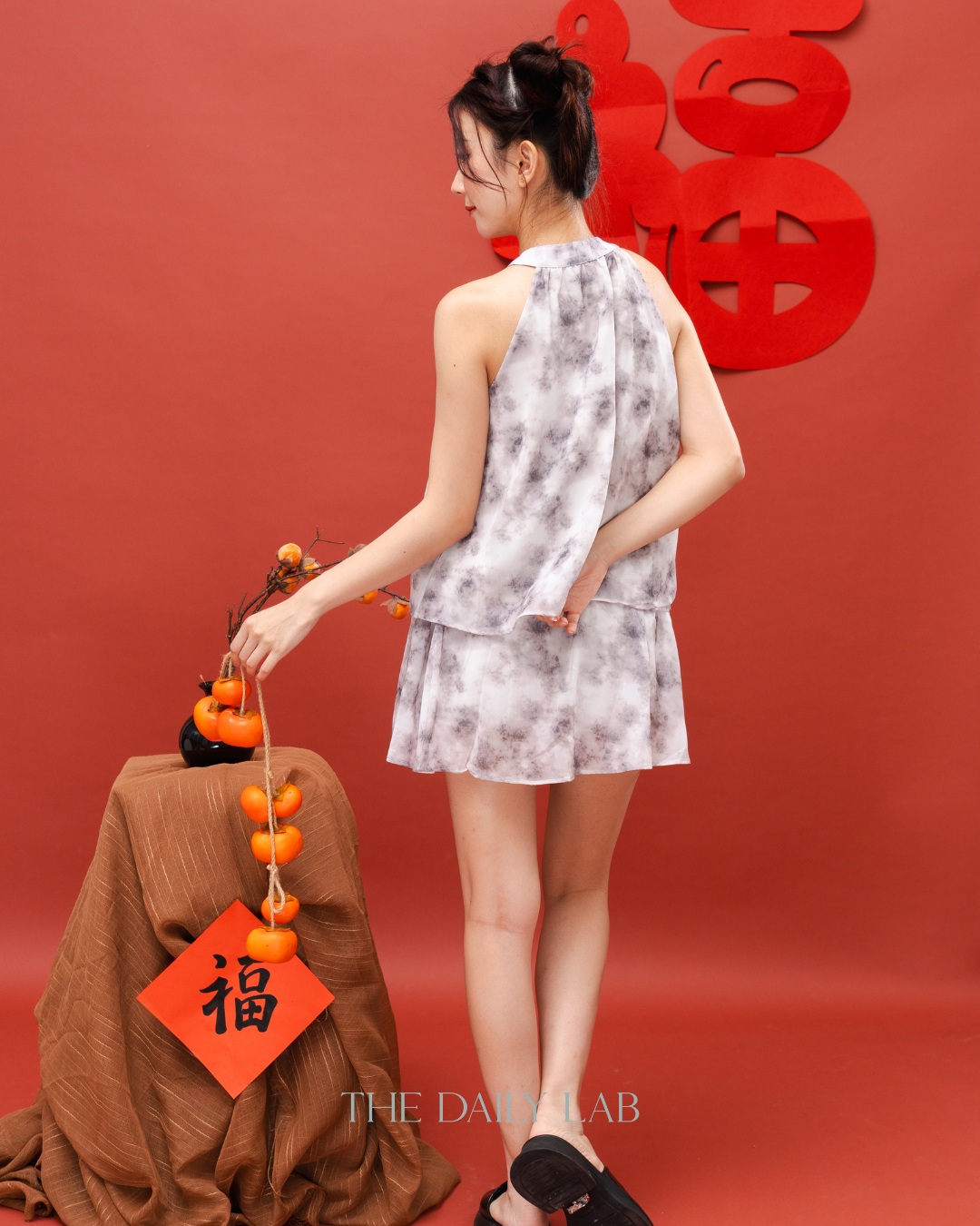 Cloud Mist Halter Mini Skirt Two-Piece Set