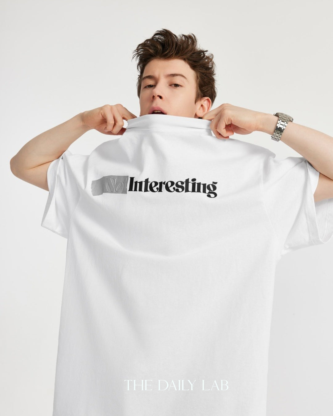 Not Interesting Loose Tee in White