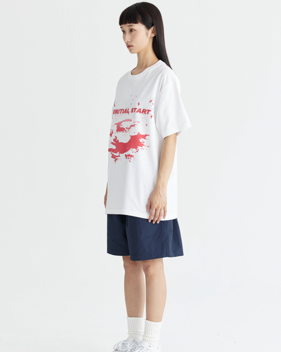U Initial Tee in White
