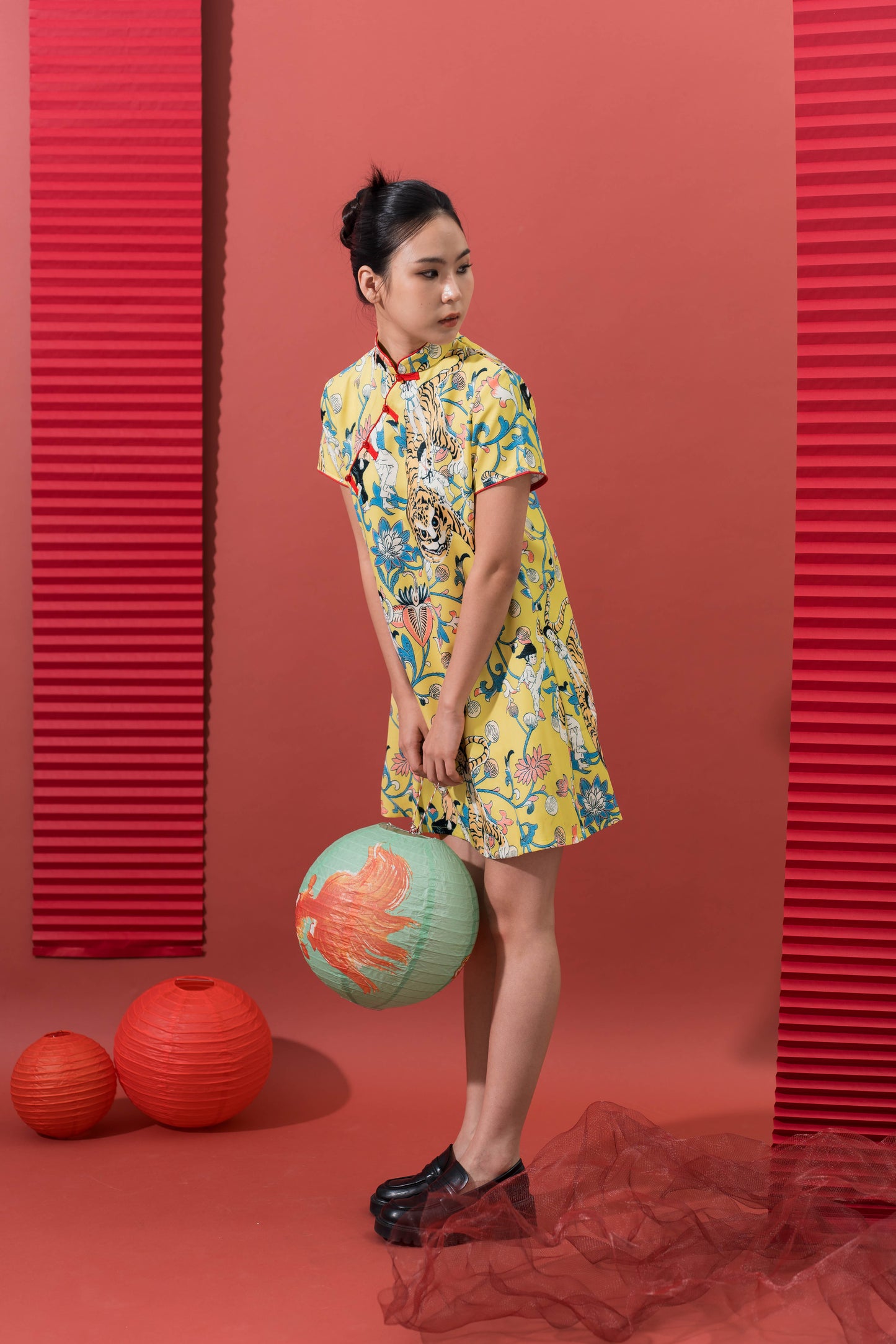 Yellow Carnival Cheongsam Dress