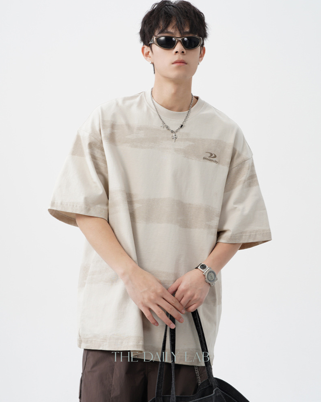 Tie-Dye Striped Vintage Tee in Khaki