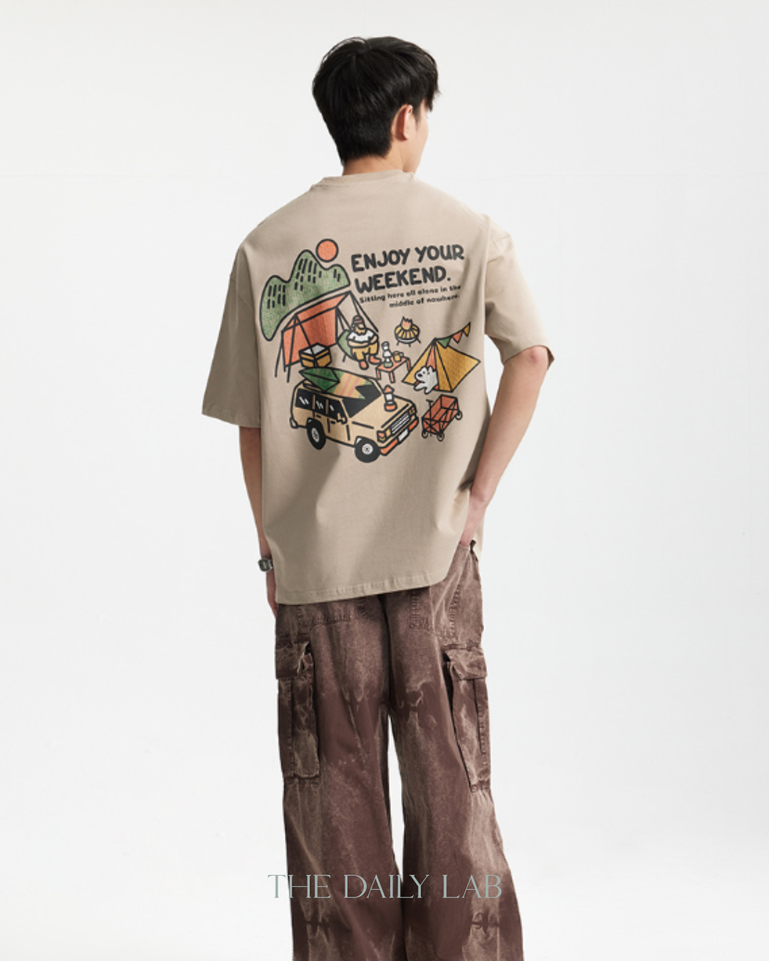 Enjoy Your Weekend Tee in Khaki