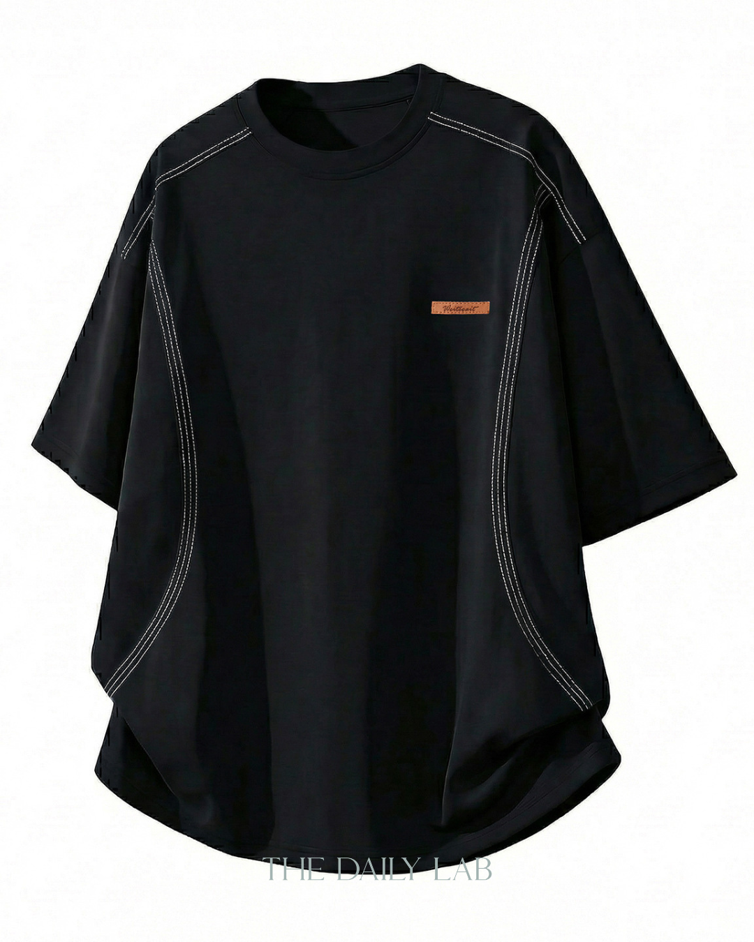 Outline Structure Cotton Tee in Black