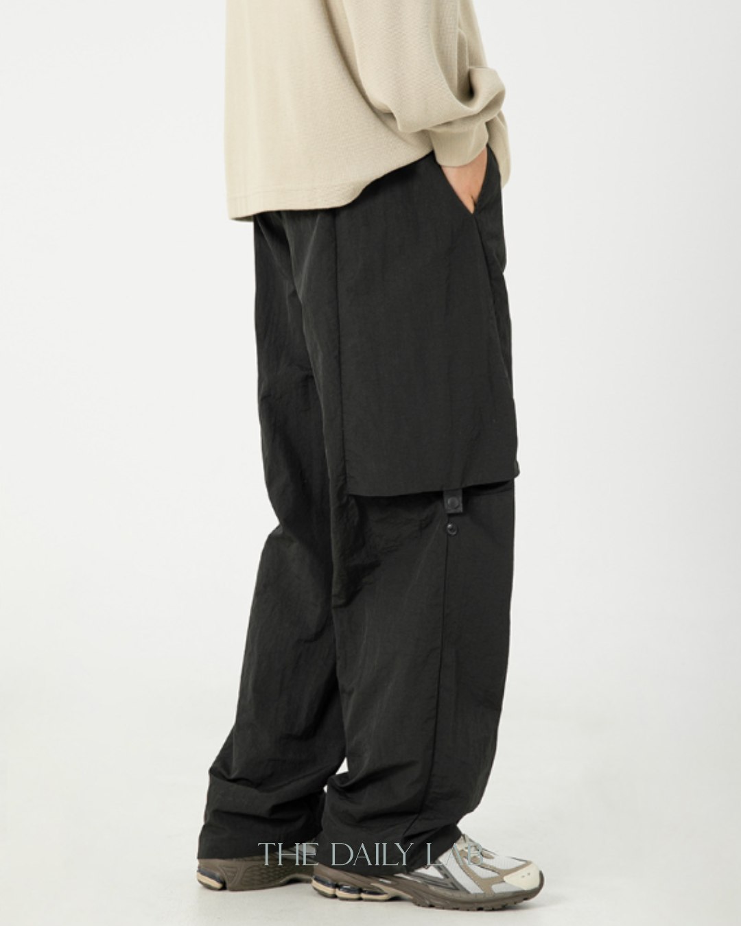 Orient Nylon Cargo Pants in Black