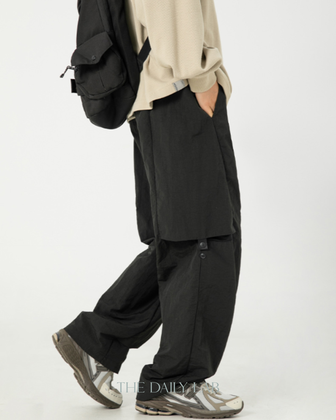 Orient Nylon Cargo Pants in Black