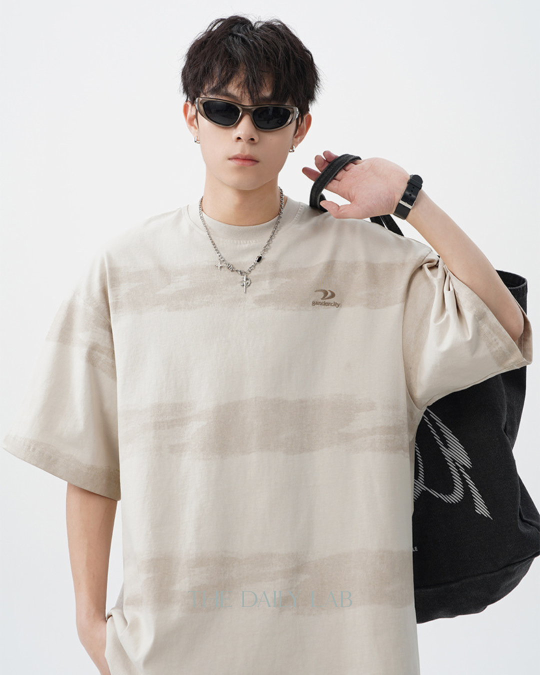 Tie-Dye Striped Vintage Tee in Khaki