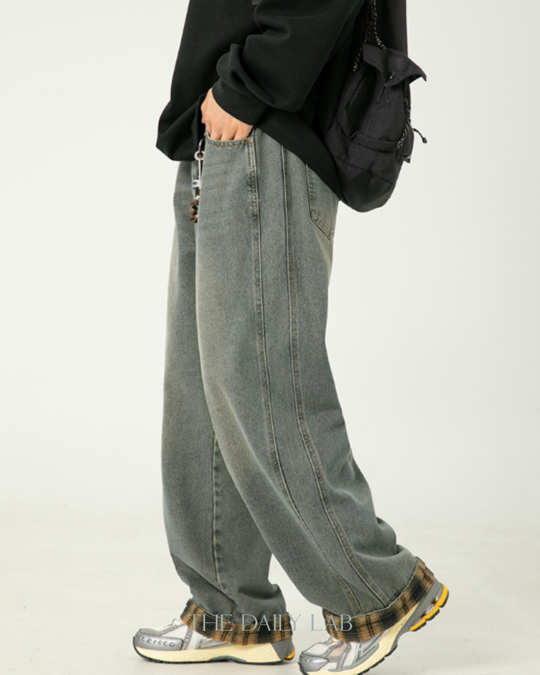 Urban Patchwork Relaxed Jeans in Blue
