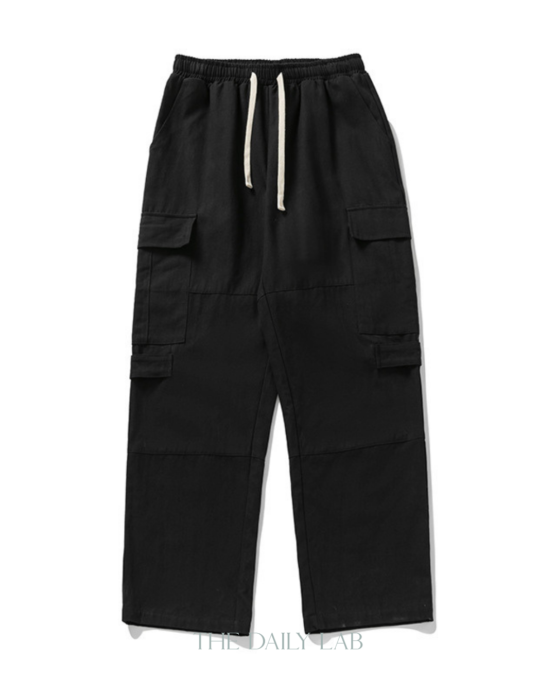 Vintage Utility Straight Pants in Black
