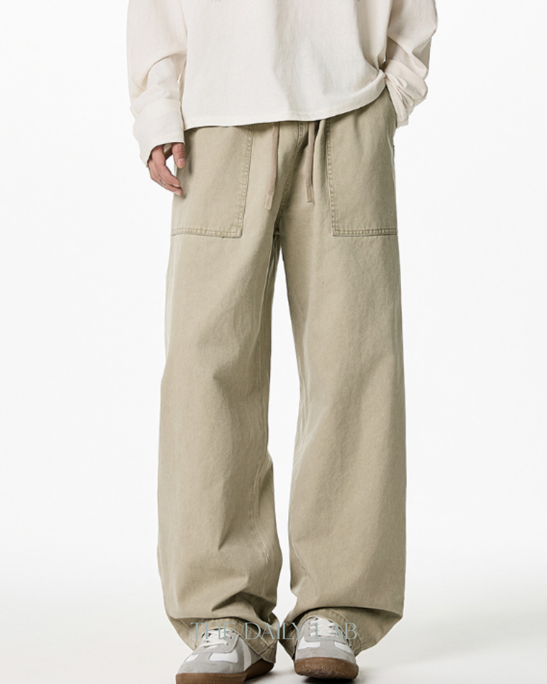 Vintage Workwear Washed Cargo Pants in Khaki
