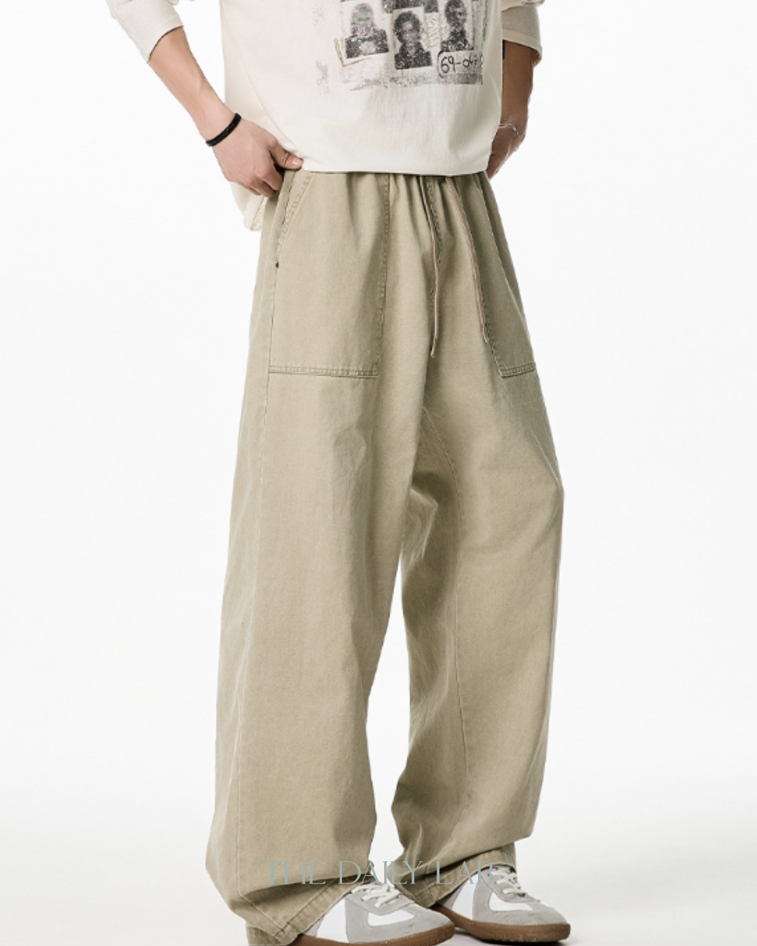 Vintage Workwear Washed Cargo Pants in Khaki