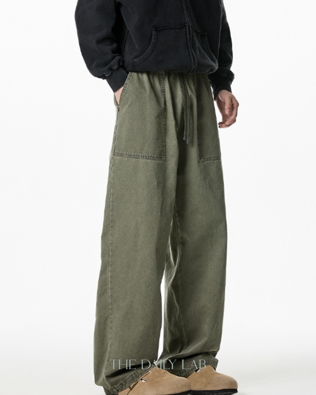 Vintage Workwear Washed Cargo Pants in Washed Green
