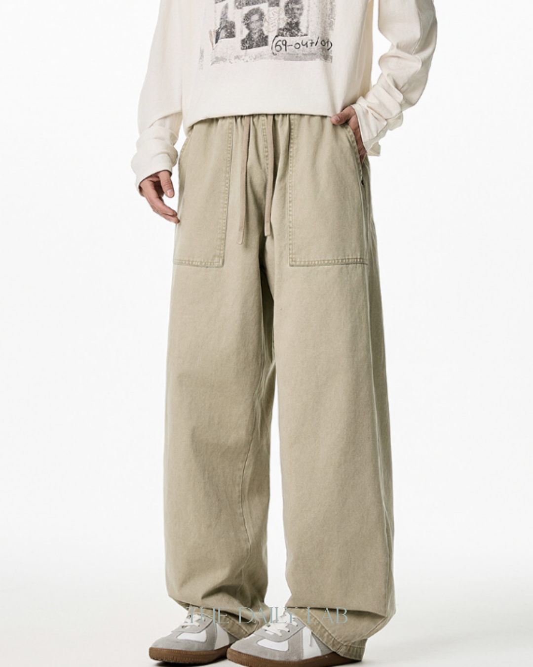 Vintage Workwear Washed Cargo Pants in Khaki