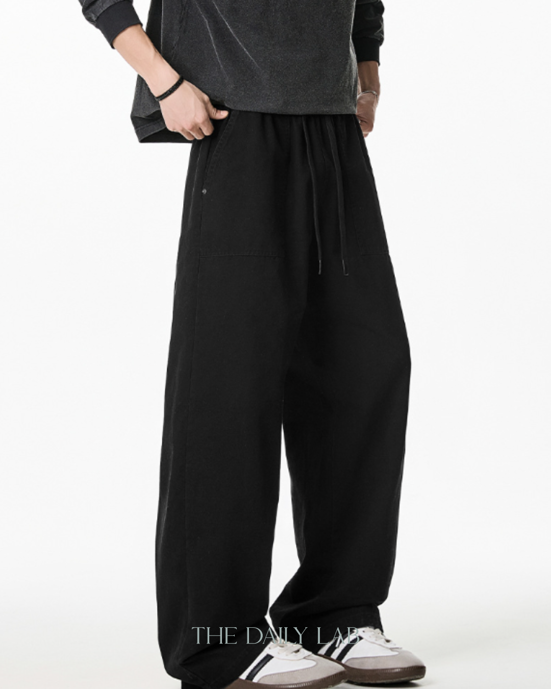 Vintage Workwear Washed Cargo Pants in Black