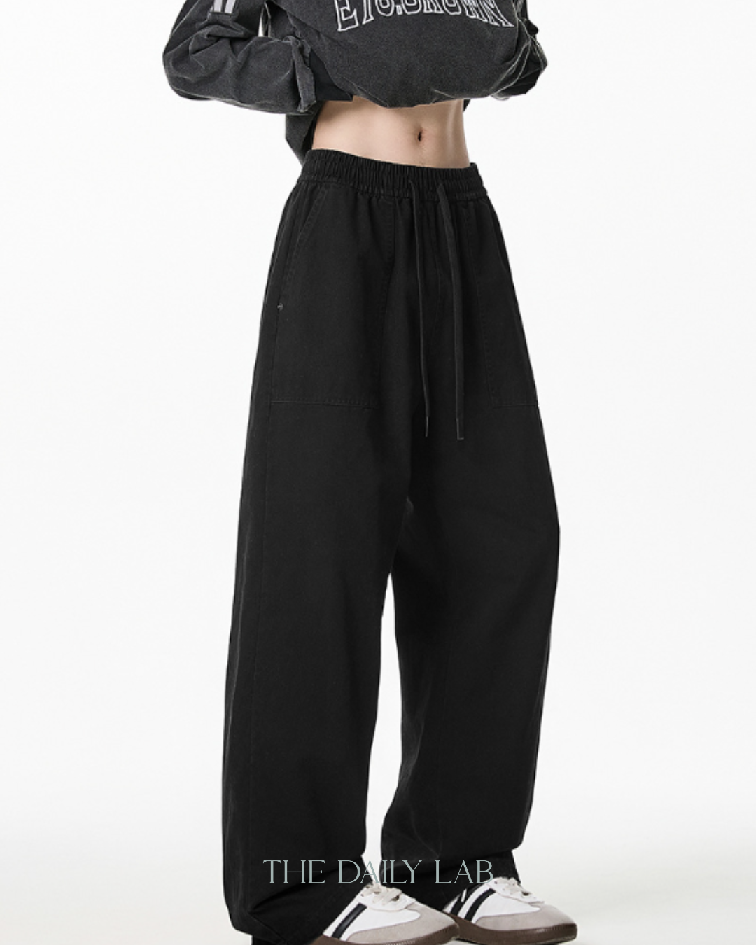 Vintage Workwear Washed Cargo Pants in Black