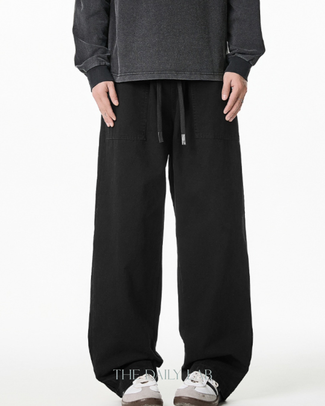 Vintage Workwear Washed Cargo Pants in Black