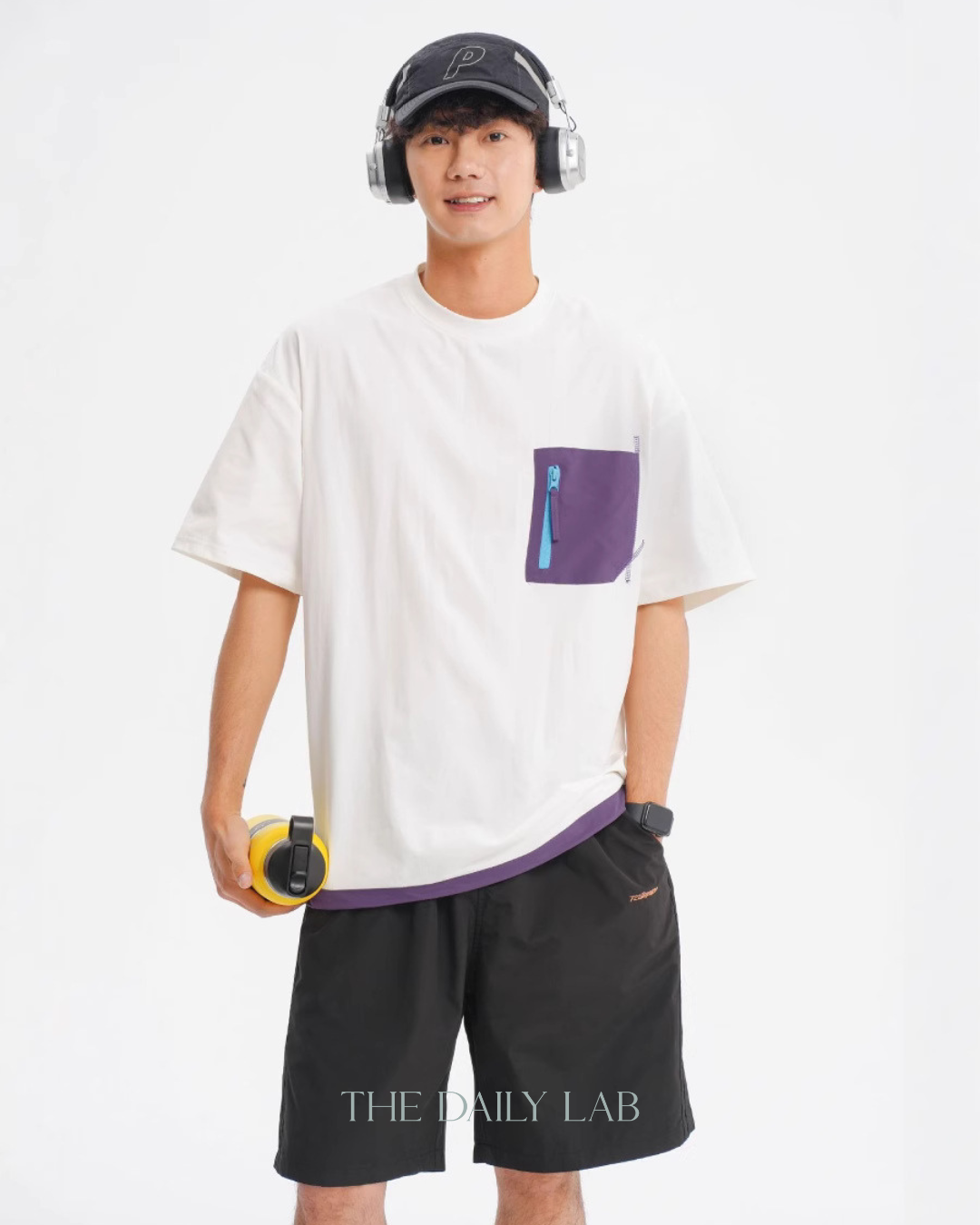 Color-White Pocket Short Sleeve Tee in White