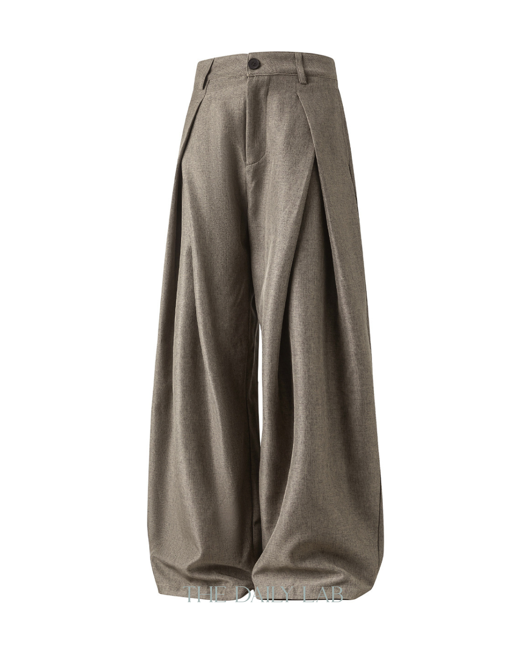 Cross-Pleated Pants in Brown