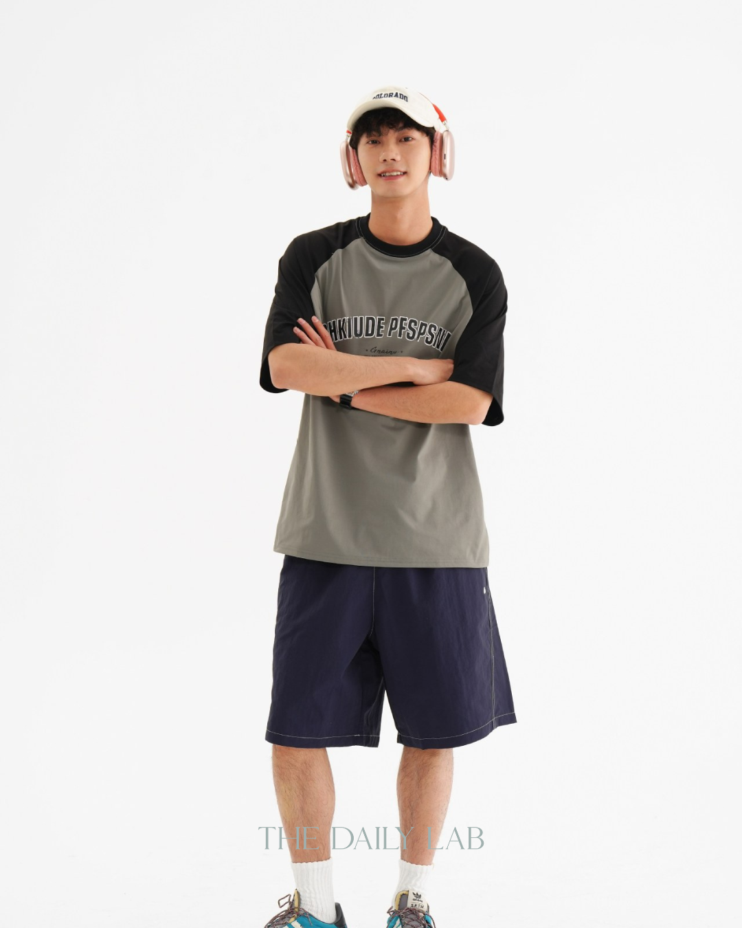 Vintage Casual Sleeve Tee In Grey