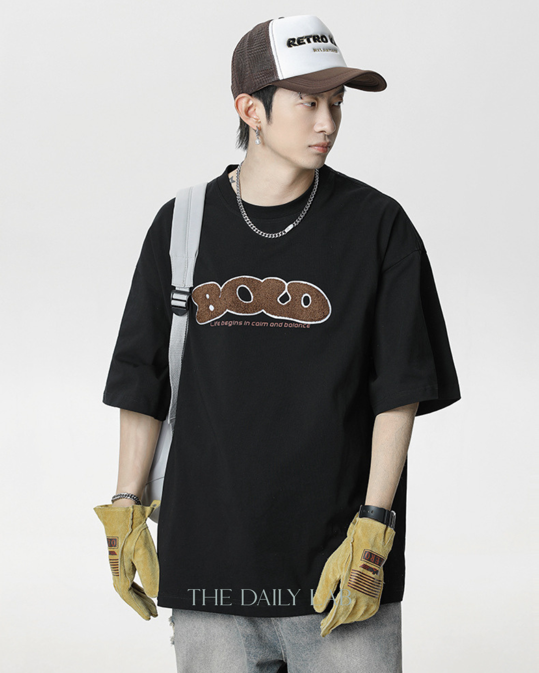 BOLD Stitch Vintage Tee in Black