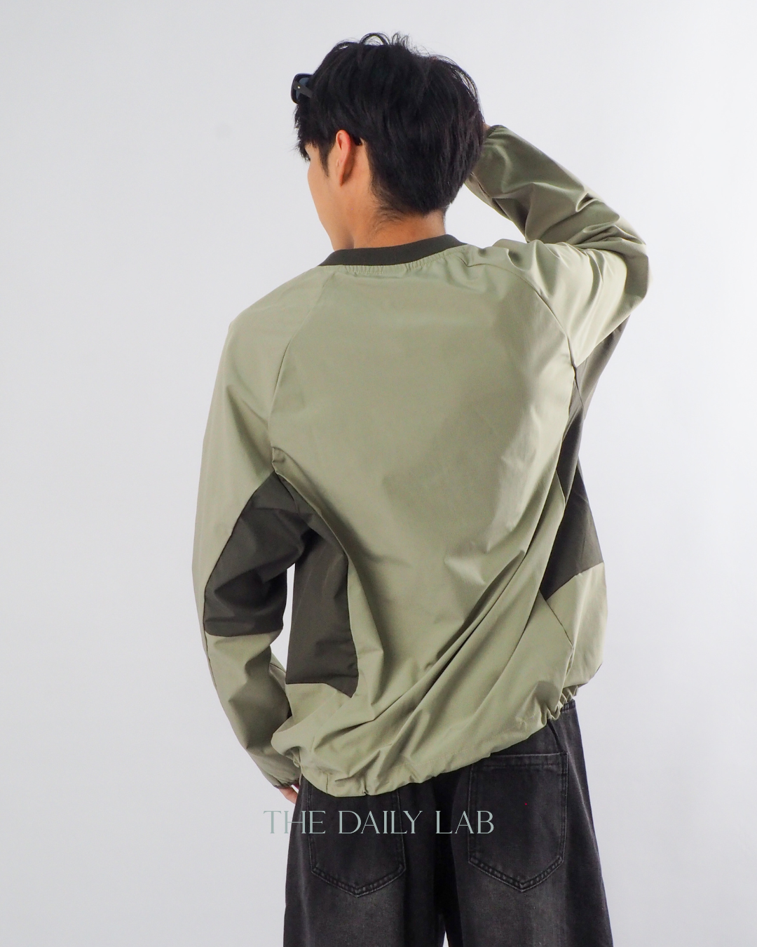 Streetwear Patchwork Hoodie in Green