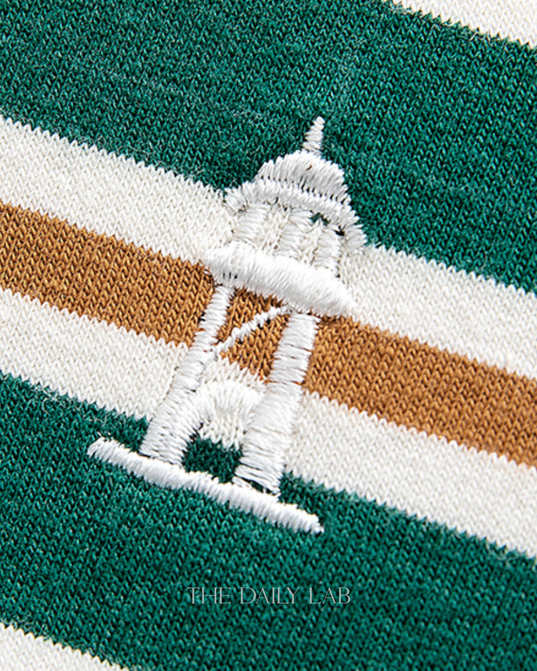 Retro Oversized Striped Line Tee in Green
