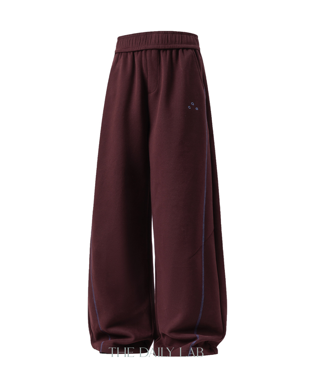 Heavyweight Color-blocked With Contrast Stitching Casual Pants In Angora Red