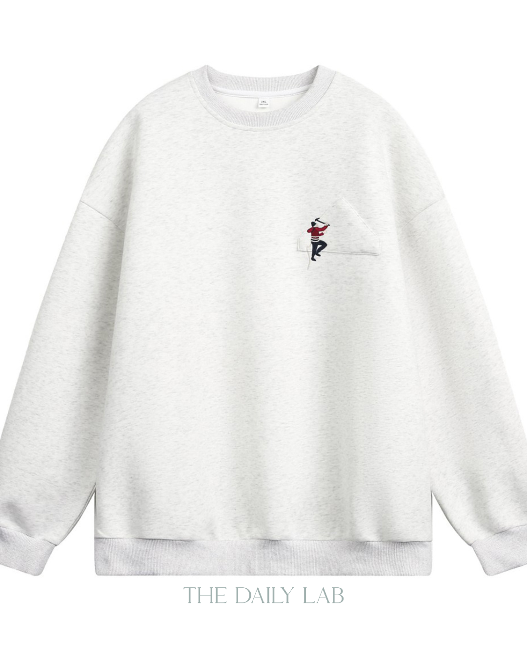 Heavyweight Crew Neck Sweatshirt Sports Jacket In White