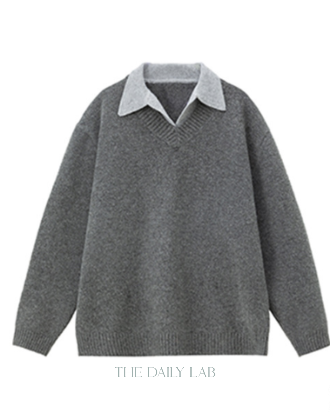 Vintage Lapel Knit Sweater Jacket in Grey