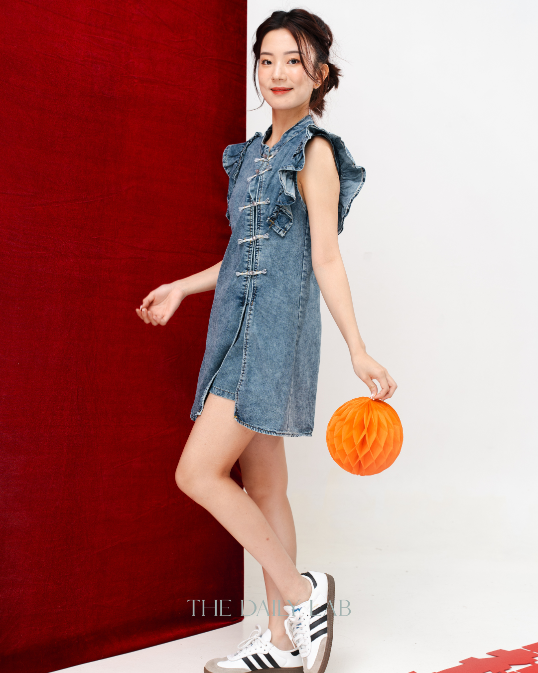 Denim Flutter Two-Piece Set