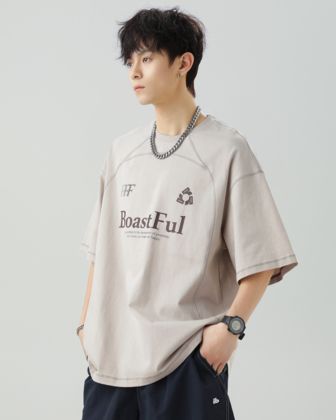 Boastful Cotton Tee in Khaki