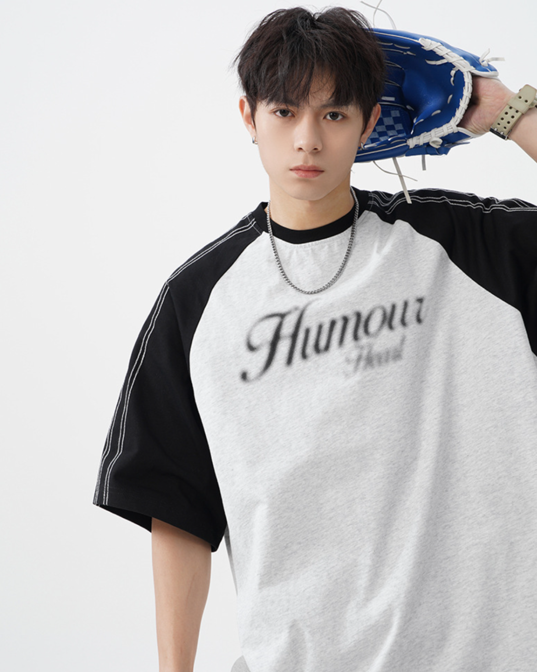 Humour Cotton Tee in Light Grey