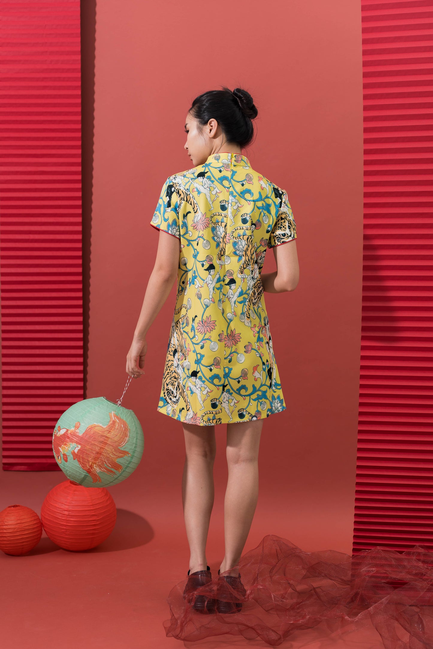 Yellow Carnival Cheongsam Dress
