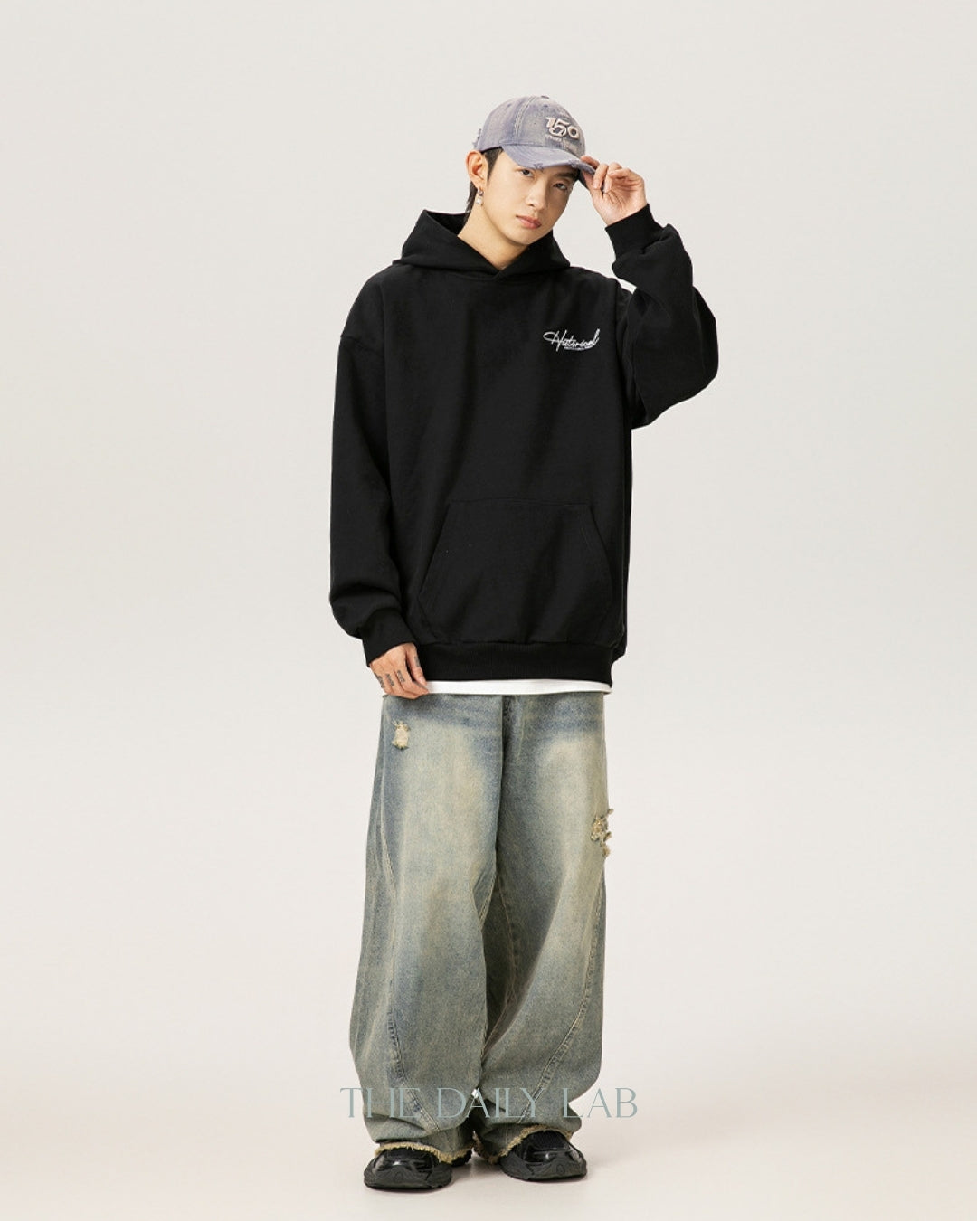 Historical 400G Vintage Heavyweight Hoodie in Black