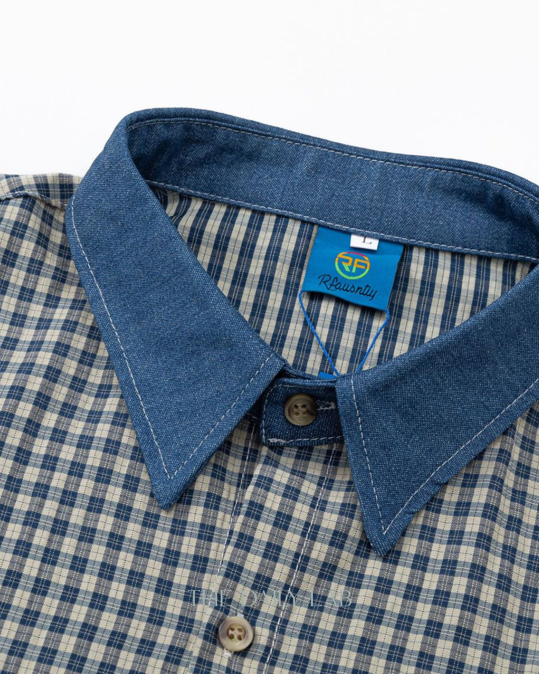 Japanese Vintage Plaid Denim Shirt in Yellow