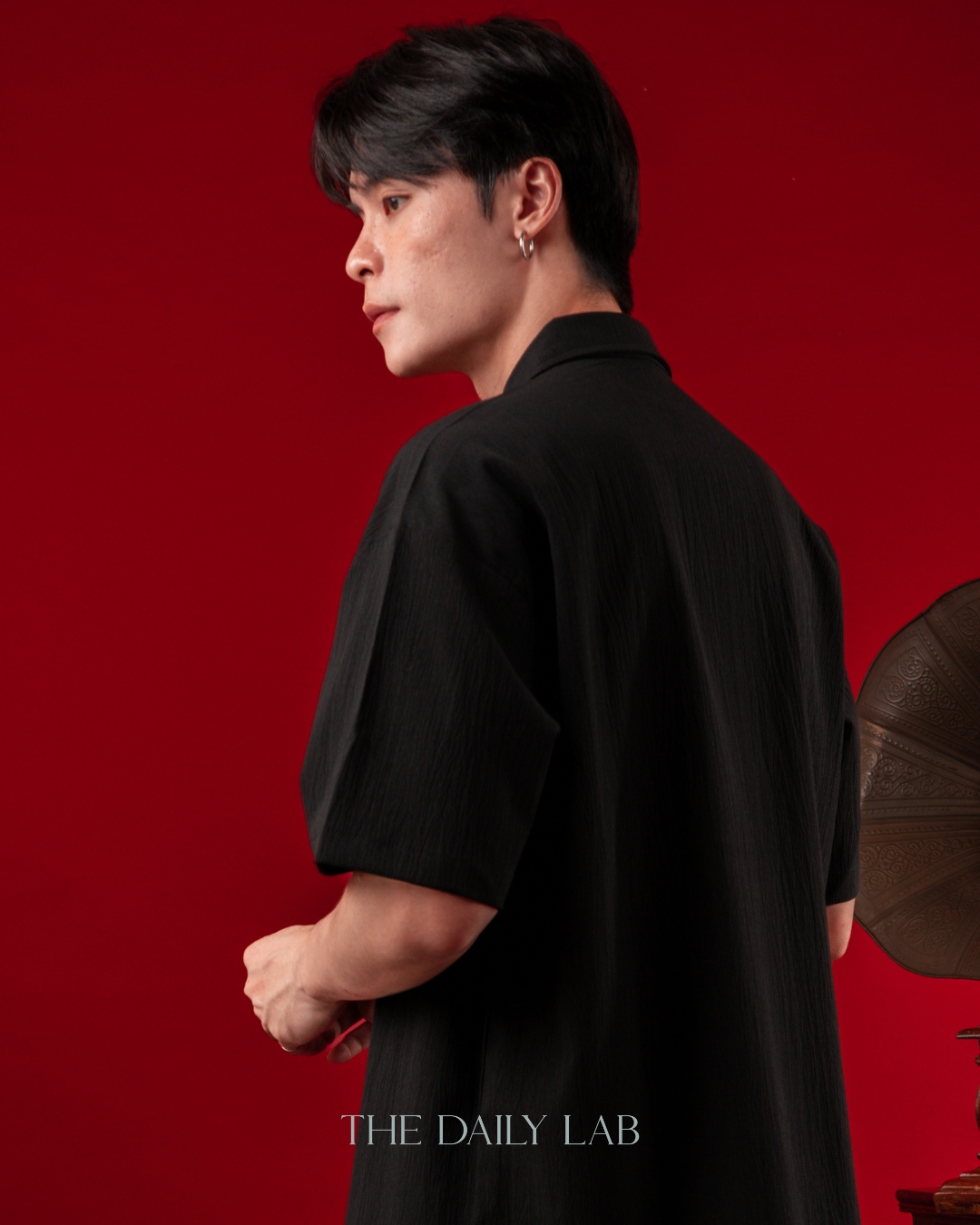 Bamboo Stitch Tang Shirt in Black