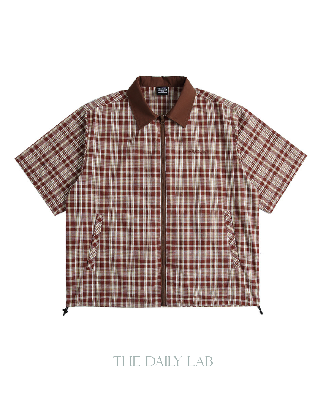 American Streetwear Patchwork Shirt in Brown