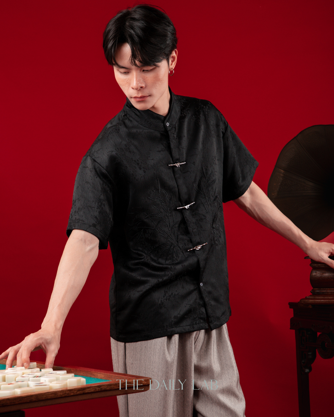 Bamboo Serenity Tang Shirt in Black