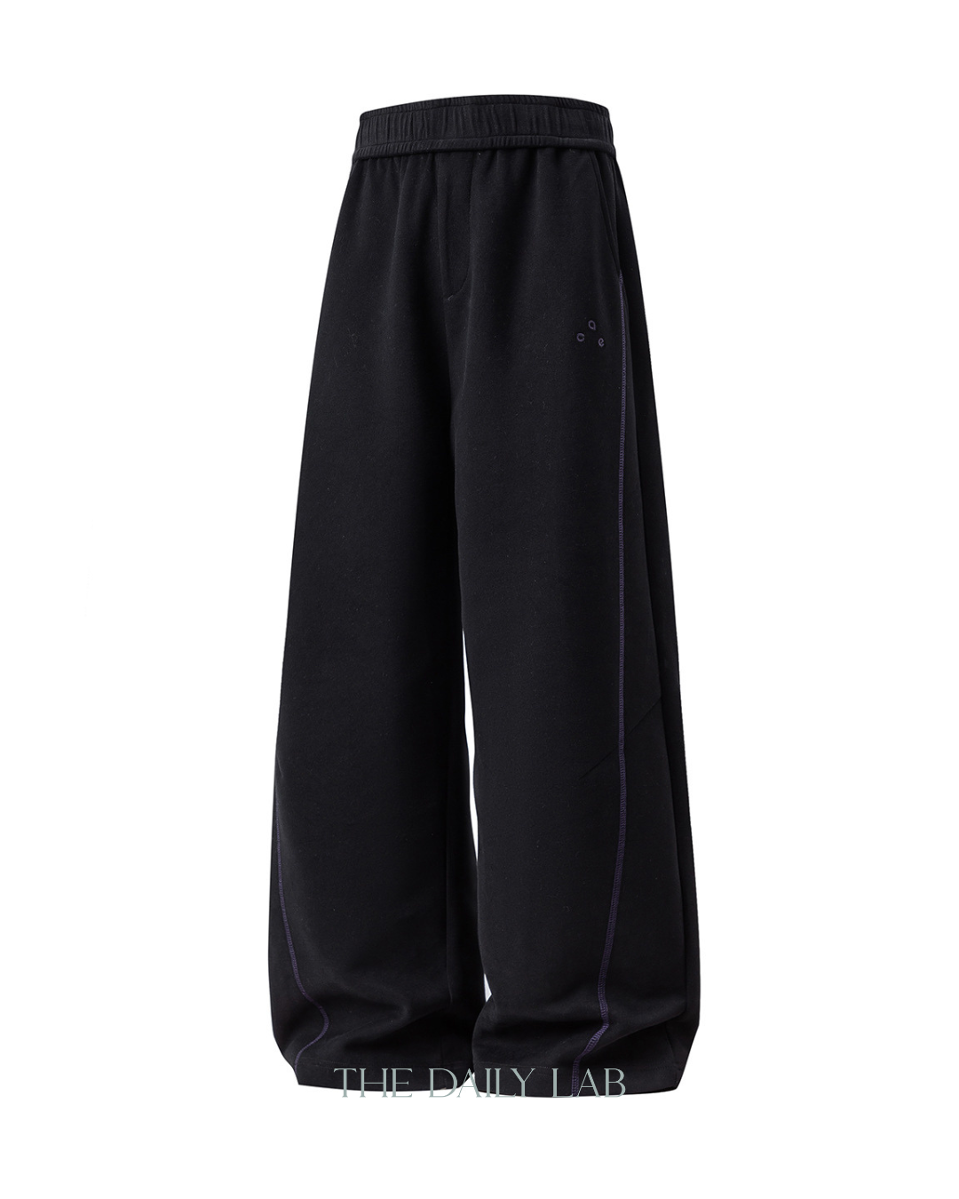 Heavyweight Color-blocked With Contrast Stitching Casual Pants In Black