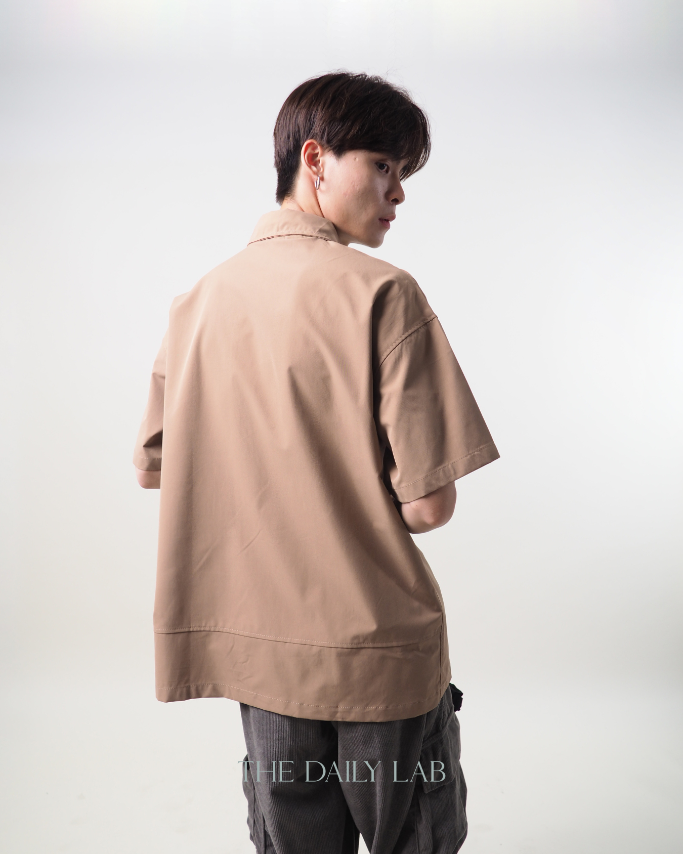 Cargo Pocketed Tee in Brown