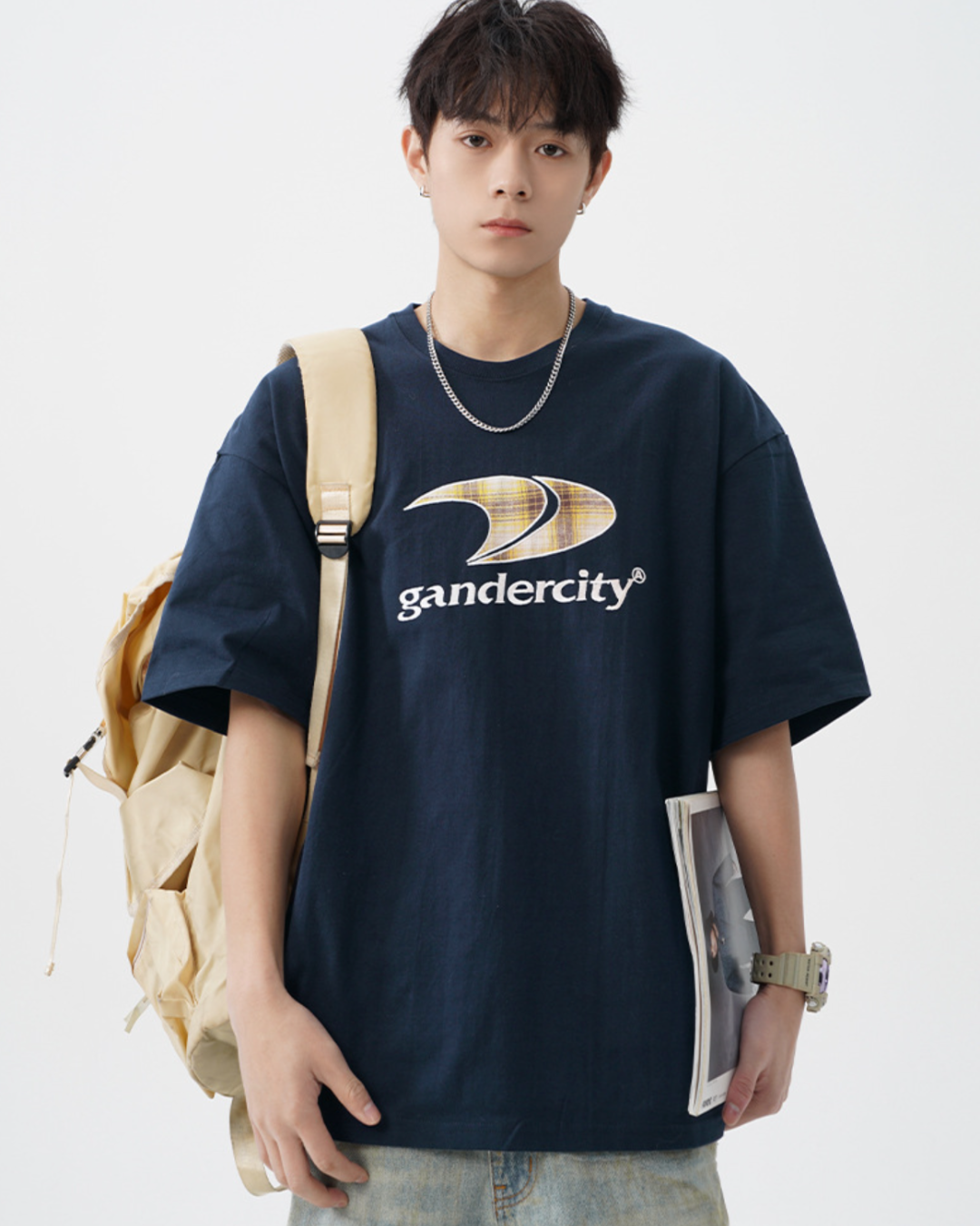 Gander Cotton Tee in Navy (In-Stock)