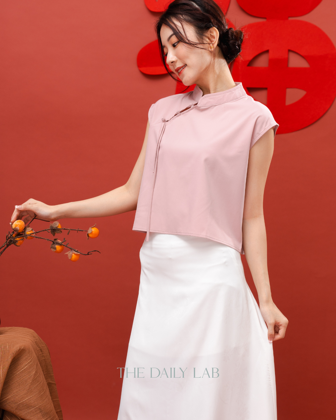 Roselle Satin Mandarin Top